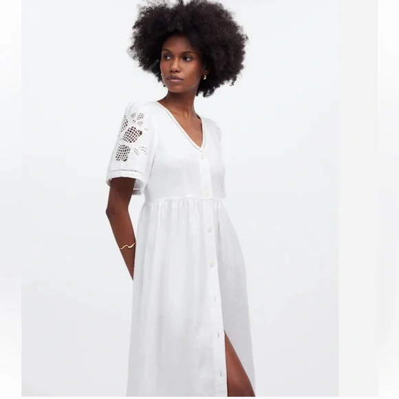 Madewell Cassie White Linen Dress - Picture 3 of 15